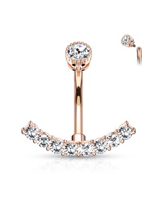 Piercing nombril or rose 14K avec strass – Chic et lumineux