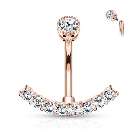 Piercing nombril or rose 14K avec strass – Chic et lumineux