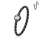 Piercing nez anneau noir corde cristal