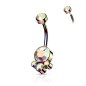 Piercing nombril rainbow cluster cristaux
