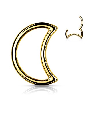 Anneau lune doré pour oreille – Piercing daith en acier