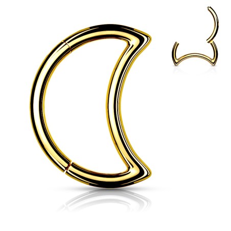 Anneau lune doré pour oreille – Piercing daith en acier
