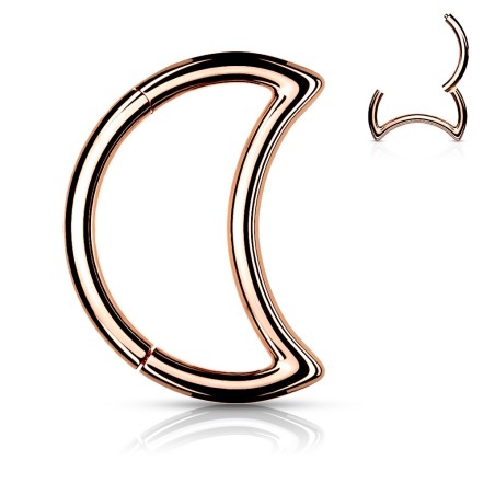 Anneau lune rose gold – Piercing daith en acier