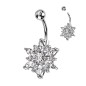 Piercing nombril fleur pétales marquise