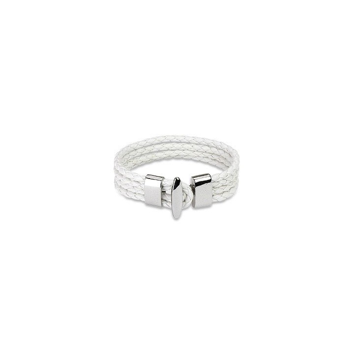 Bracelet cuir blanc 4 cordes