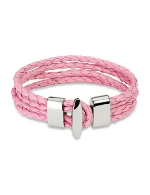 Bracelet cuir rose 4 cordes