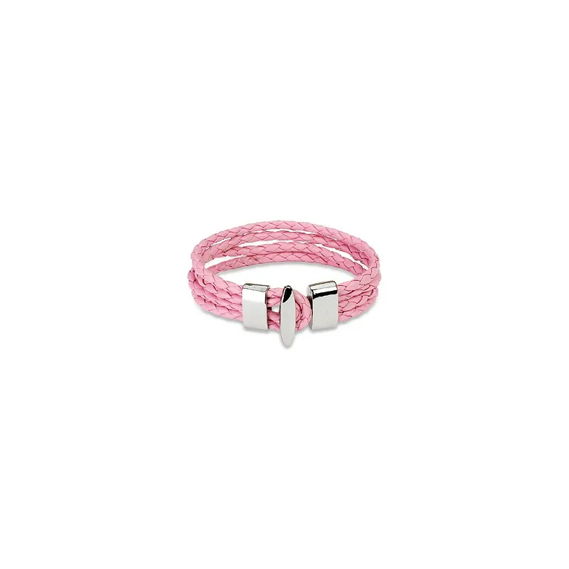 Bracelet cuir rose 4 cordes