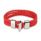 Bracelet cuir rouge 4 cordes