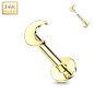 Piercing oreille or jaune 14K avec lune Piercing oreille or jaune 14K avec lune