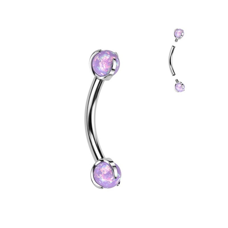Piercing arcade titane opales violettes