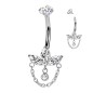 Piercing nombril titane feuille chaine
