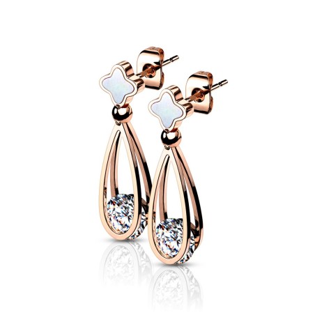 Boucles d’Oreilles Femme Rose Gold – Élégance et Éclat Intemporel