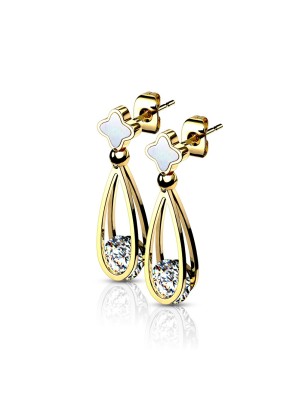 Boucles d’Oreilles Femme Acier Doré – Élégance et Éclat Intemporel