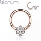 Piercing daith septum titane rosé fleur sertie Piercing daith septum titane rosé fleur sertie