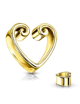 Tunnel acier doré cœur – Bijou vintage élégant et romantique