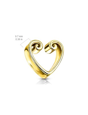 Tunnel acier doré cœur – Bijou vintage élégant et romantique
