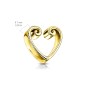 Tunnel d'oreille coeur vintage en acier doré