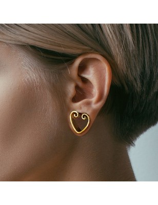 Tunnel acier doré cœur – Bijou vintage élégant et romantique