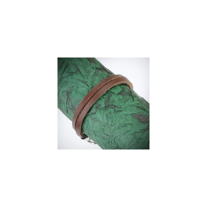 Bracelet cuir marron noeud acier