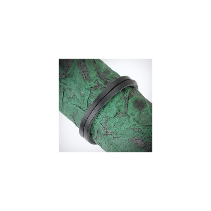 Bracelet cuir noir noeud acier