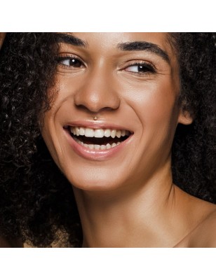 Labret oreille or jaune 14K push-in boule | Piercing chic