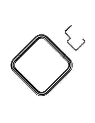 Anneau carré noir en titane – Septum & cartilage