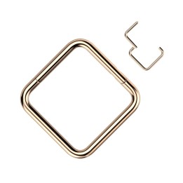 Anneau carré rose gold en titane – Septum & cartilage