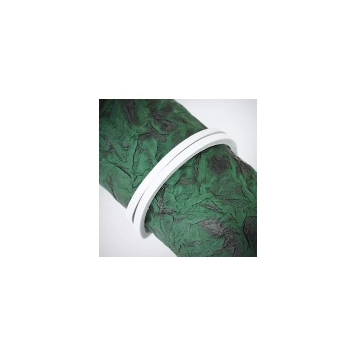 Bracelet cuir blanc noeud acier
