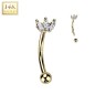 Piercing arcade rook or jaune 14K couronne Piercing arcade rook or jaune 14K couronne