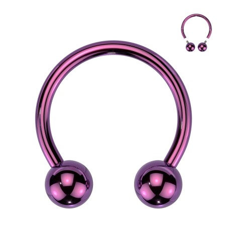 Fer à cheval titane violet – Piercing daith & septum