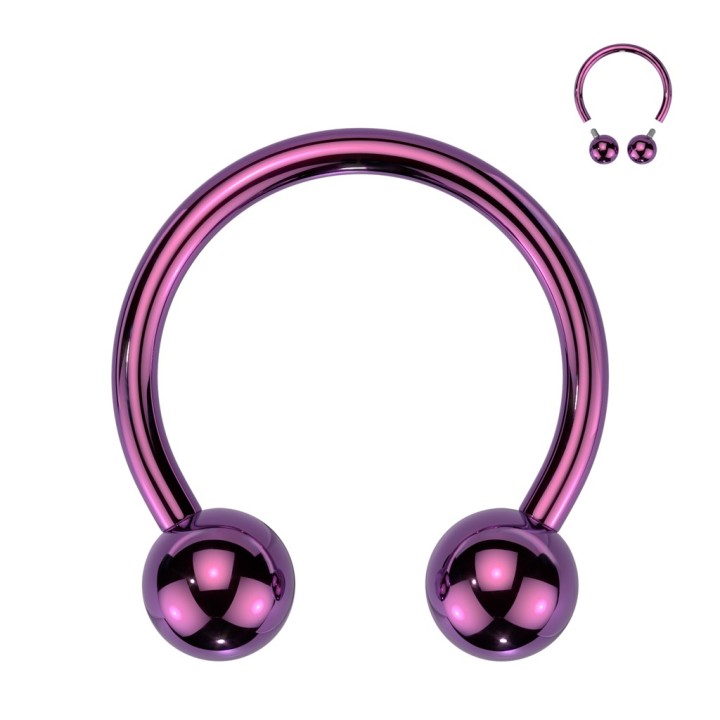 Fer à cheval titane violet – Piercing daith & septum