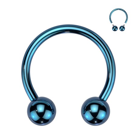 Fer à cheval en titane bleu – piercing daith septum interne