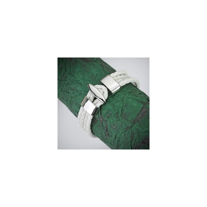 Bracelet cuir blanc 4 cordes