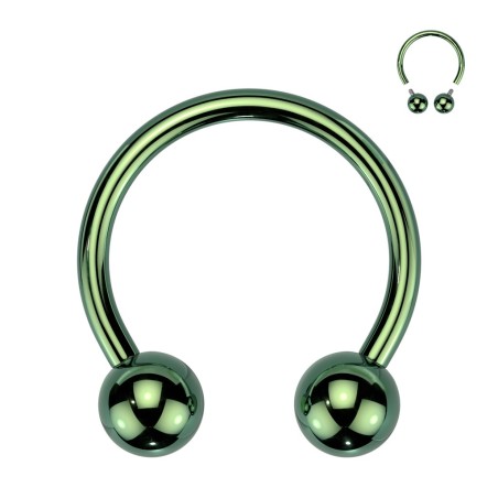 Piercing fer à cheval titane vert – Bijou hypoallergénique premium