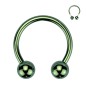 Piercing fer à cheval titane vert Piercing fer à cheval titane vert