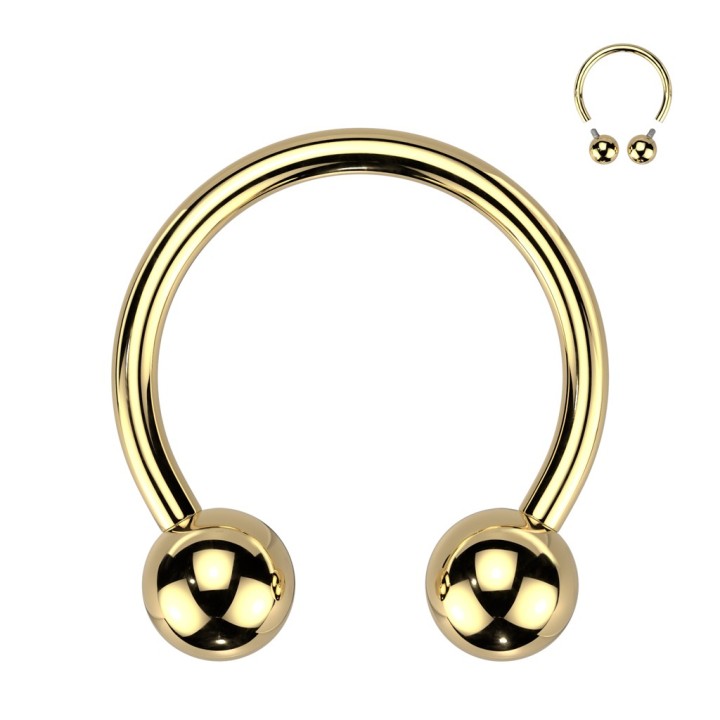Piercing fer à cheval titane doré – Septum, Daith, Arcade, Téton