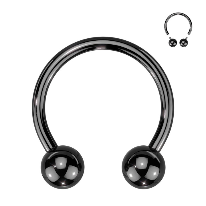 Piercing fer à cheval titane noir – Septum, Daith, Arcade, Téton