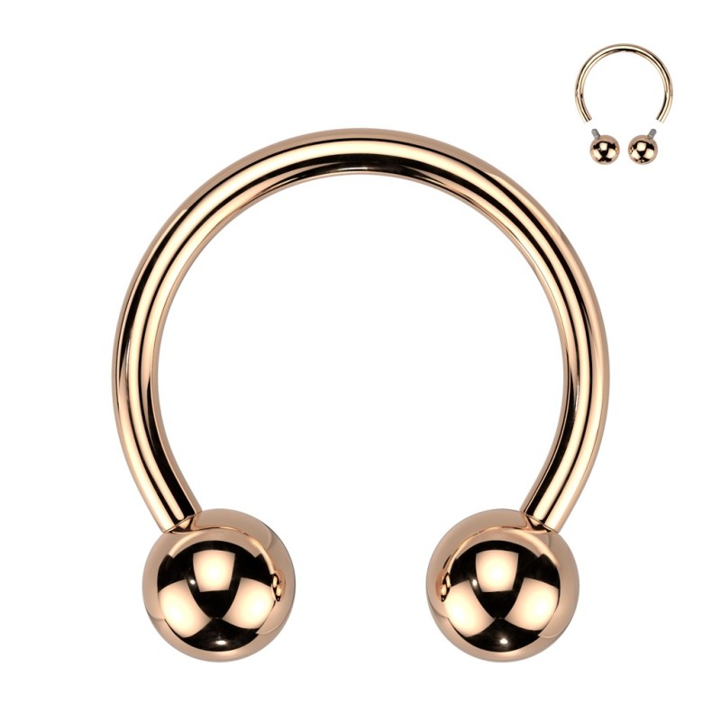 Piercing fer à cheval titane rose gold
