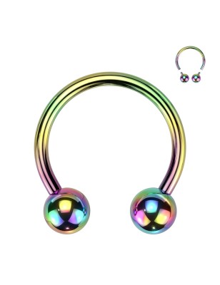 Piercing fer à cheval titane rainbow – Septum, Daith, Arcade, Téton
