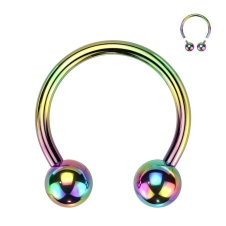 Piercing fer à cheval titane rainbow – Septum, Daith, Arcade, Téton
