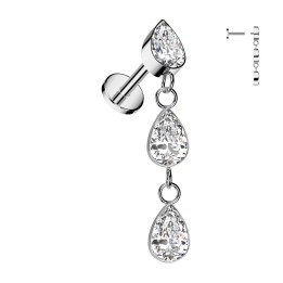 Piercing oreille titane cascade gouttes – Helix & Lobe