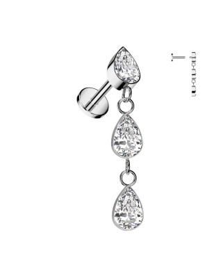 Piercing oreille titane cascade gouttes – Helix & Lobe