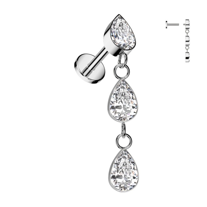 Piercing oreille titane cascade gouttes – Helix & Lobe