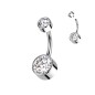 Piercing nombril titane cristaux blancs Piercing nombril titane cristaux blancs