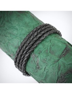 Bracelet cuir noir 4 cordes