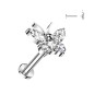 Piercing oreille titane papillon strass