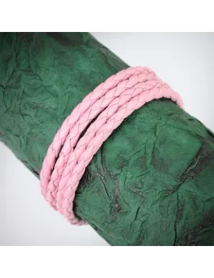 Bracelet cuir rose 4 cordes