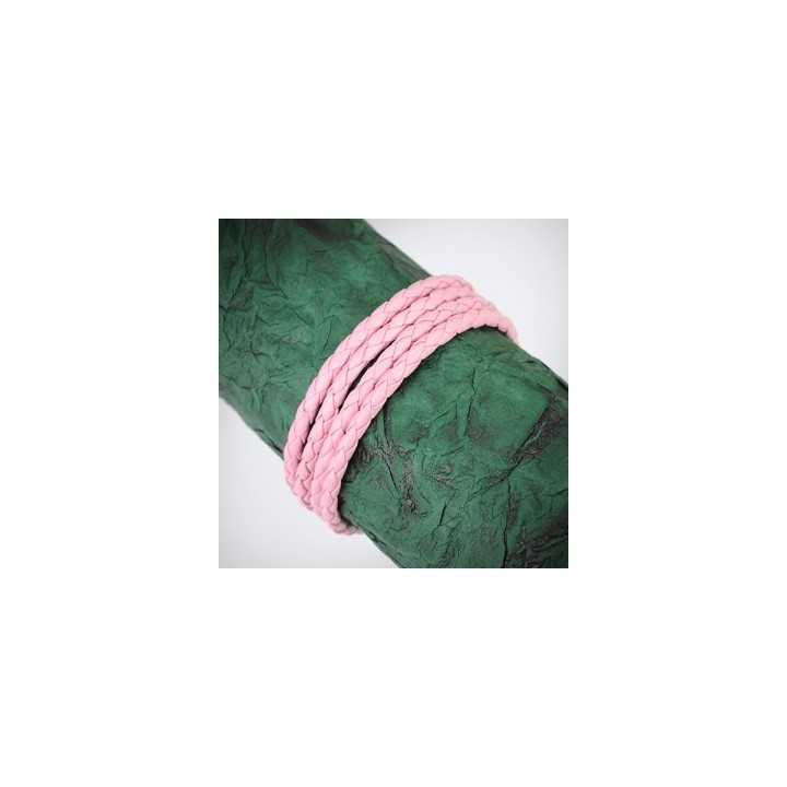 Bracelet cuir rose 4 cordes