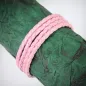 Bracelet cuir rose 4 cordes