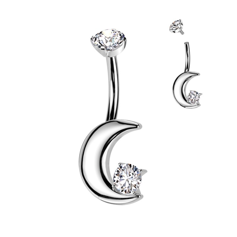 Piercing nombril titane croissant de lune Piercing nombril titane croissant de lune